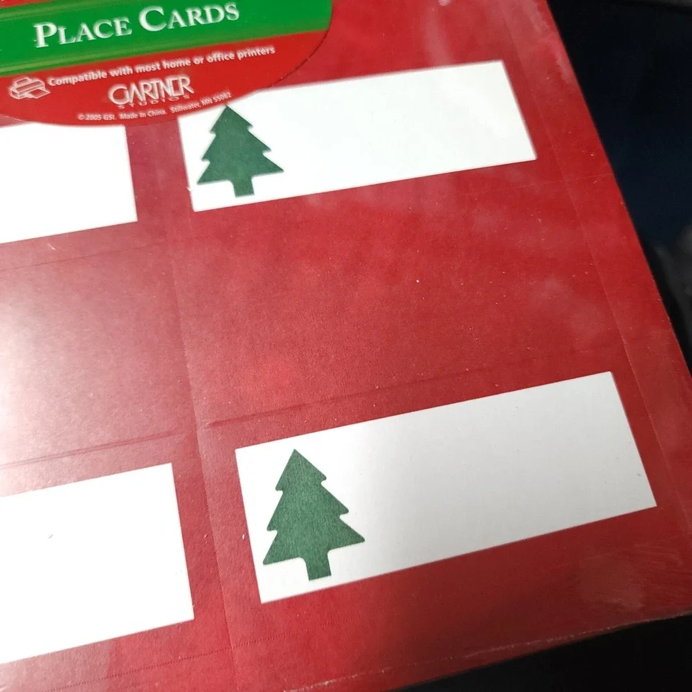 48 Christmas Tree Place‎ Cards, Printable Holiday Party Table Dinner